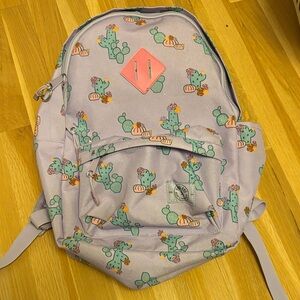 Kids Cactus Print Backpack - Lavender